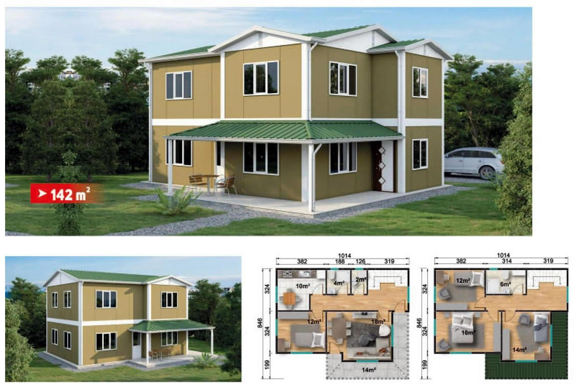 SerPan Prefabrik Dubleks Ev Modeli 3 - 142 m2