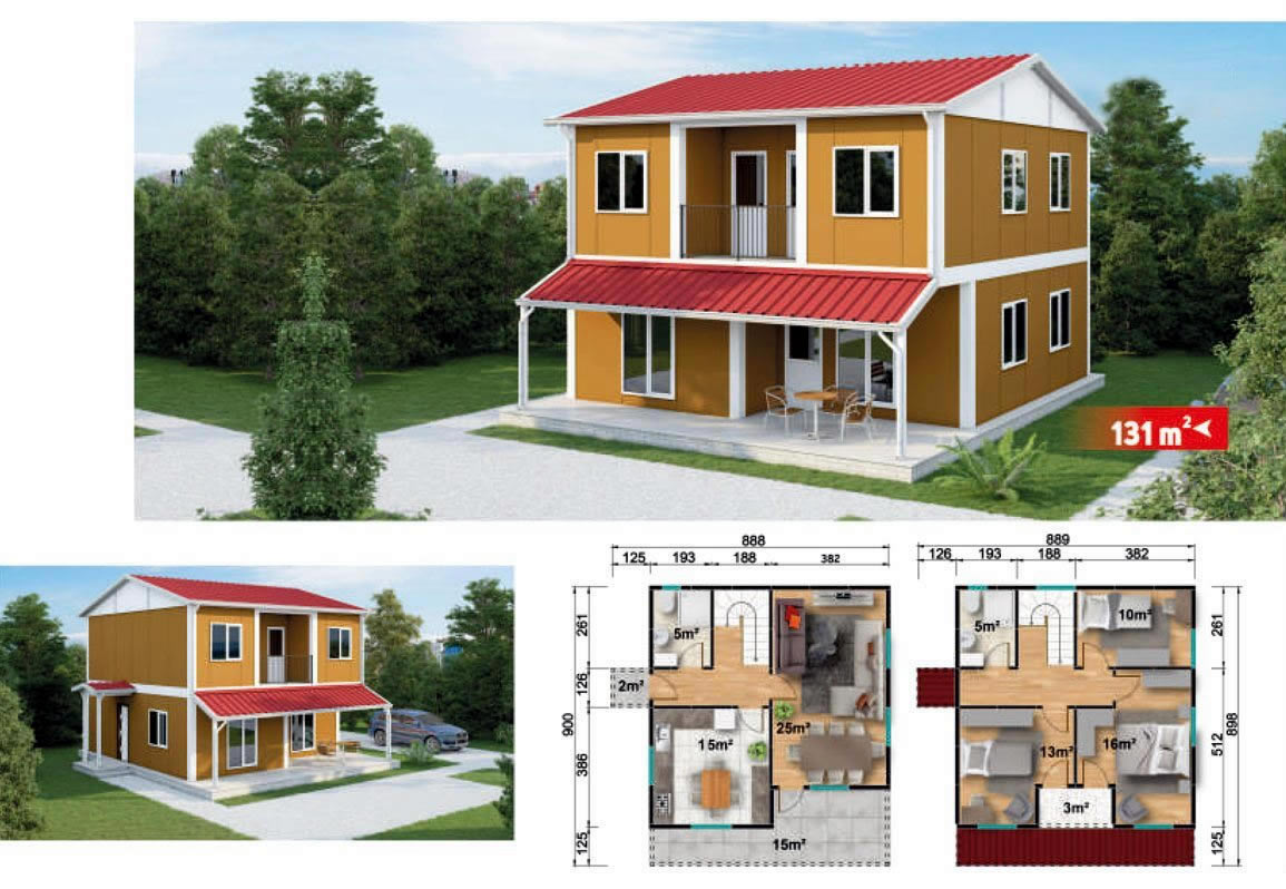 SerPan Prefabrik Dubleks Ev Modeli 4 - 131 m2